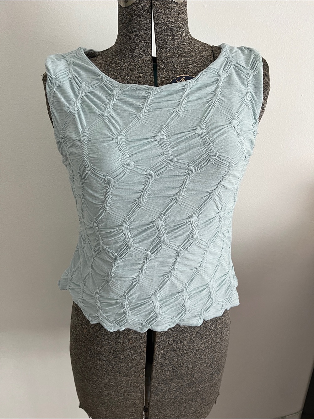 See You Monday Light Blue Textured Tank